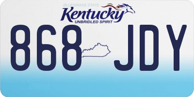 KY license plate 868JDY