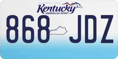 KY license plate 868JDZ