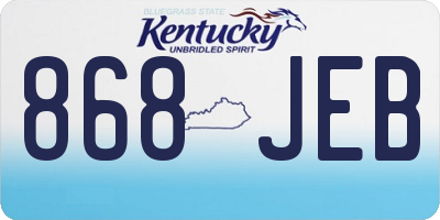 KY license plate 868JEB