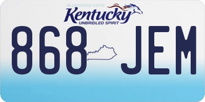 KY license plate 868JEM