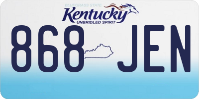 KY license plate 868JEN