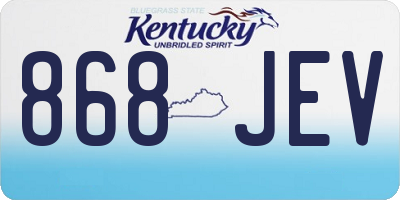 KY license plate 868JEV