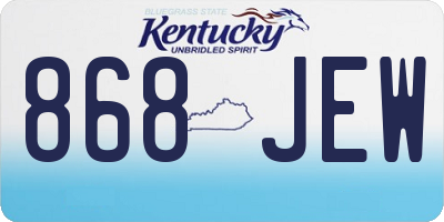 KY license plate 868JEW