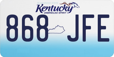 KY license plate 868JFE