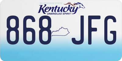 KY license plate 868JFG