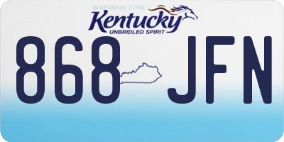 KY license plate 868JFN