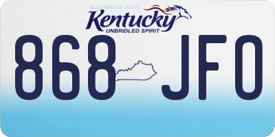 KY license plate 868JFO