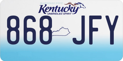 KY license plate 868JFY
