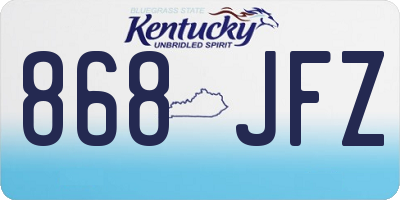 KY license plate 868JFZ