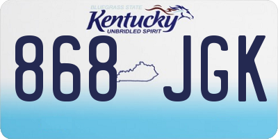 KY license plate 868JGK