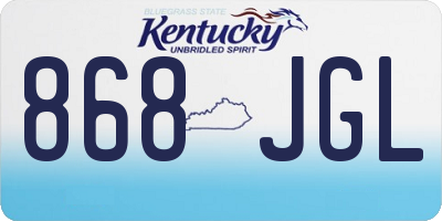 KY license plate 868JGL