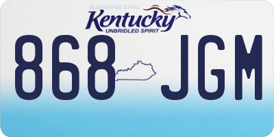 KY license plate 868JGM