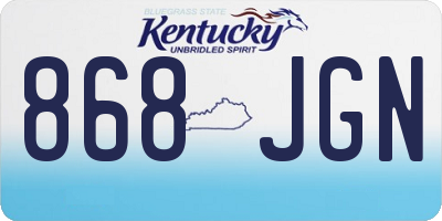 KY license plate 868JGN
