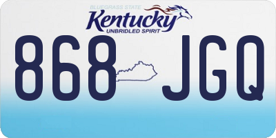 KY license plate 868JGQ