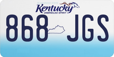 KY license plate 868JGS
