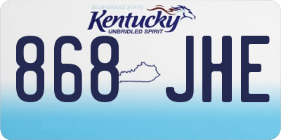 KY license plate 868JHE
