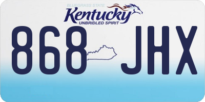 KY license plate 868JHX