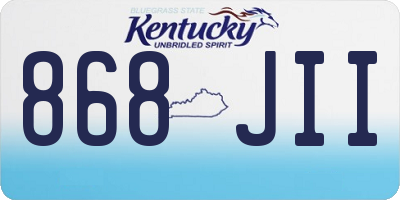 KY license plate 868JII