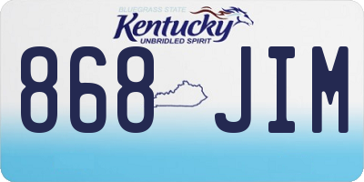 KY license plate 868JIM