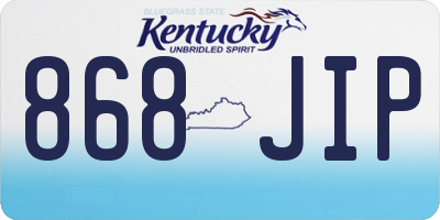 KY license plate 868JIP