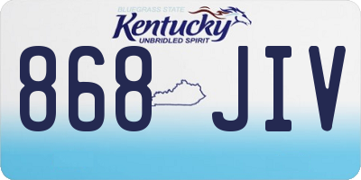 KY license plate 868JIV