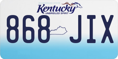 KY license plate 868JIX