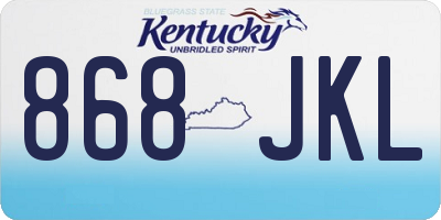 KY license plate 868JKL