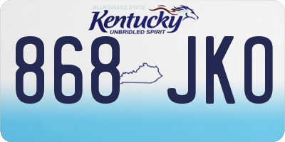 KY license plate 868JKO