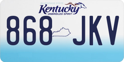KY license plate 868JKV