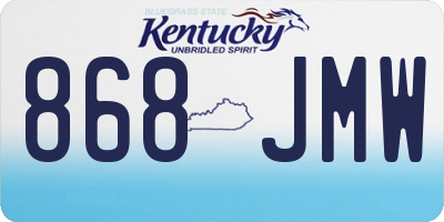KY license plate 868JMW