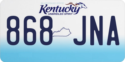 KY license plate 868JNA