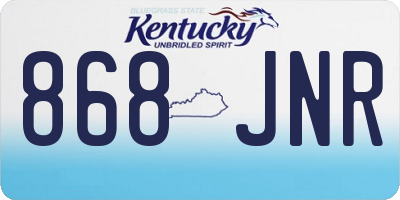 KY license plate 868JNR