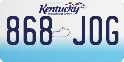 KY license plate 868JOG