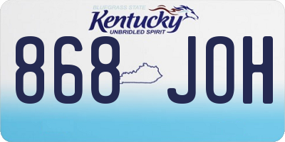 KY license plate 868JOH