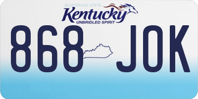 KY license plate 868JOK