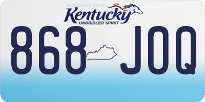 KY license plate 868JOQ