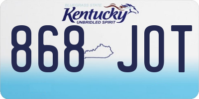 KY license plate 868JOT