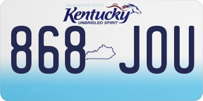 KY license plate 868JOU