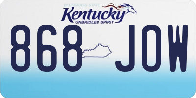 KY license plate 868JOW