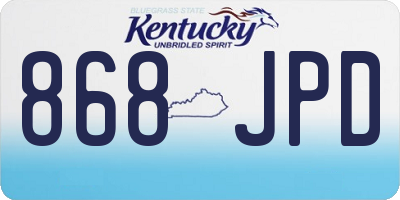 KY license plate 868JPD