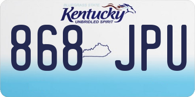 KY license plate 868JPU