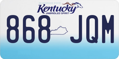 KY license plate 868JQM