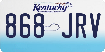KY license plate 868JRV