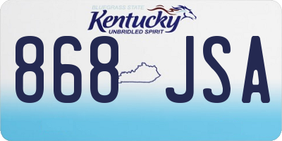 KY license plate 868JSA