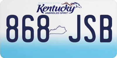 KY license plate 868JSB
