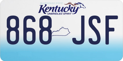 KY license plate 868JSF