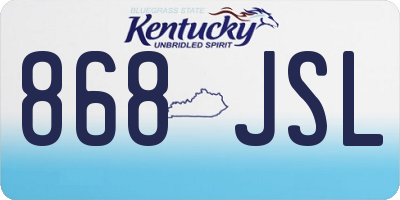 KY license plate 868JSL
