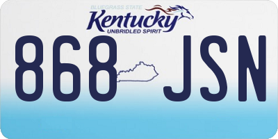 KY license plate 868JSN
