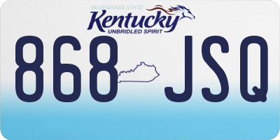 KY license plate 868JSQ