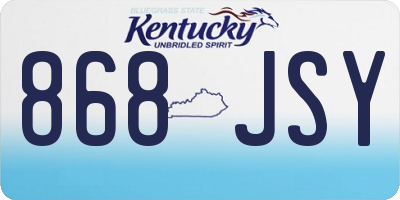 KY license plate 868JSY